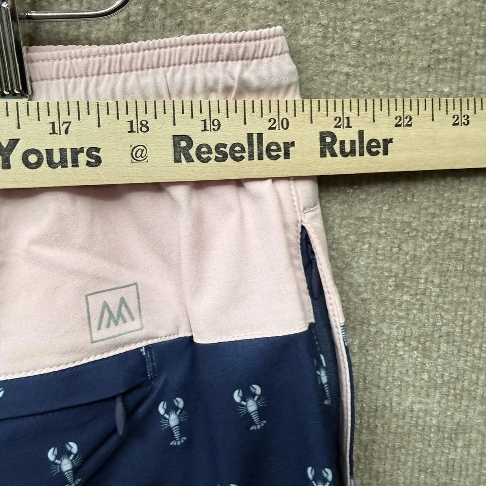 Mizzen Main Swim Shorts Mens XL Blue Lobster Print Quick Dry Lined‎ NEW